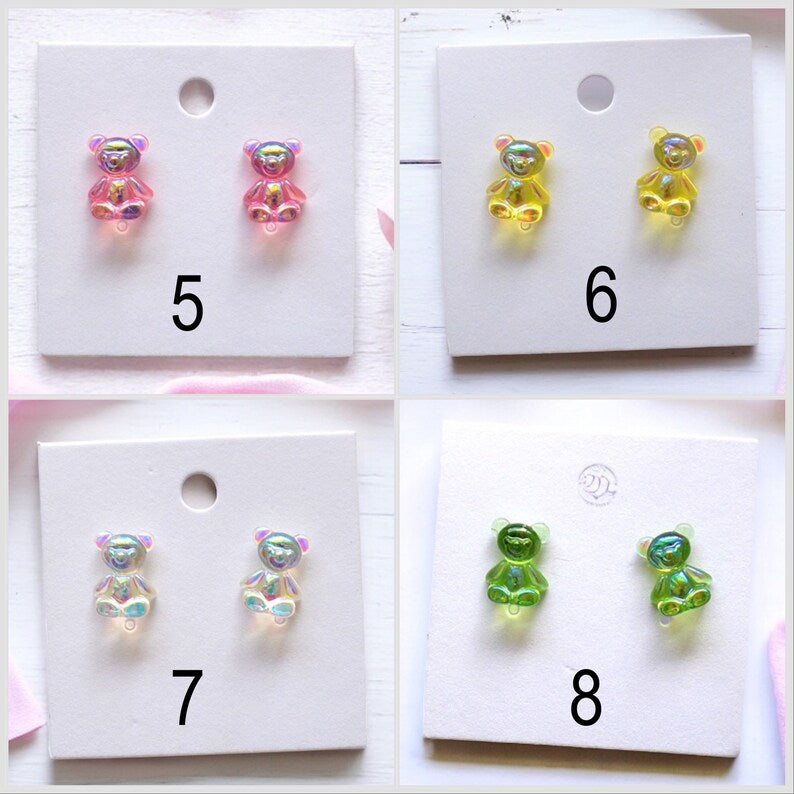 Boucles Oreilles Ourson - Bonbon Ourson Haribo - Mignon - Résine