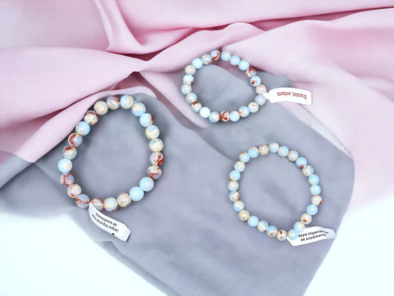 Bracelet Pierre Naturelle - Jaspe Imperialmer de sédiments - Chakra Coeur Gentillesse Générosité Positivité