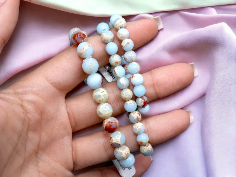 Bracelet Pierre Naturelle - Jaspe Imperialmer de sédiments - Chakra Coeur Gentillesse Générosité Positivité