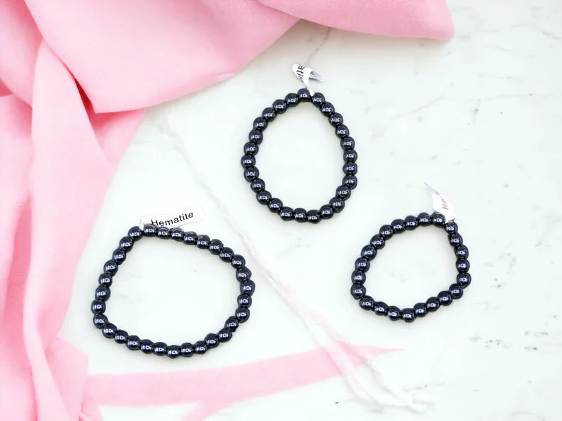 Bracelet Pierre Naturelle - Hématite - Vitalité Energie Douleurs Menstruelles
