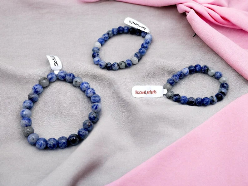 Bracelet Pierre Naturelle - Sodalite - Humilité Fidélité Courage