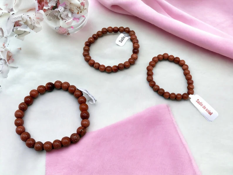 Bracelet Pierre Naturelle - Pierre de Soleil - Optimisme Emotions Positives Joie de Vivre