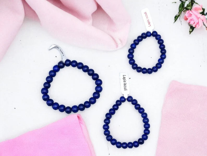 Bracelet Pierre Naturelle - Lapis Lazuli - Stimule Intellectuel Créativité Imagination