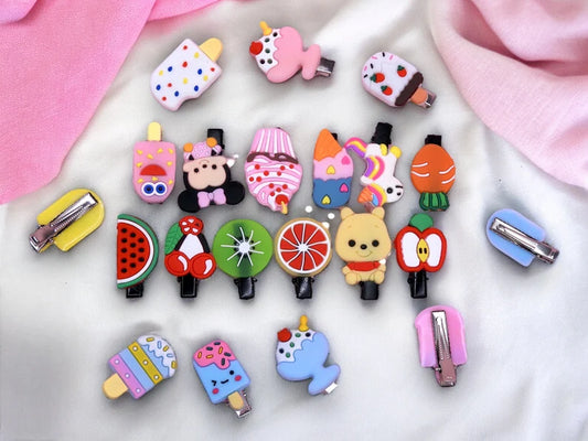 ENFANT - LOT de 3 Barrettes Pinces à Cheveux SILICONE - Personnage Dessin Animé - Licorne