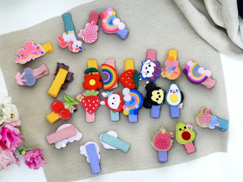 ENFANT - LOT de 3 Barrettes Pinces à Cheveux SILICONE - Personnage Dessin Animé - Licorne