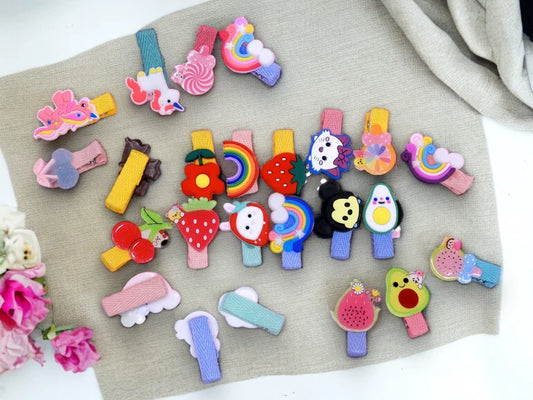 ENFANT - LOT de 3 Barrettes Pinces à Cheveux SILICONE - Personnage Dessin Animé - Licorne