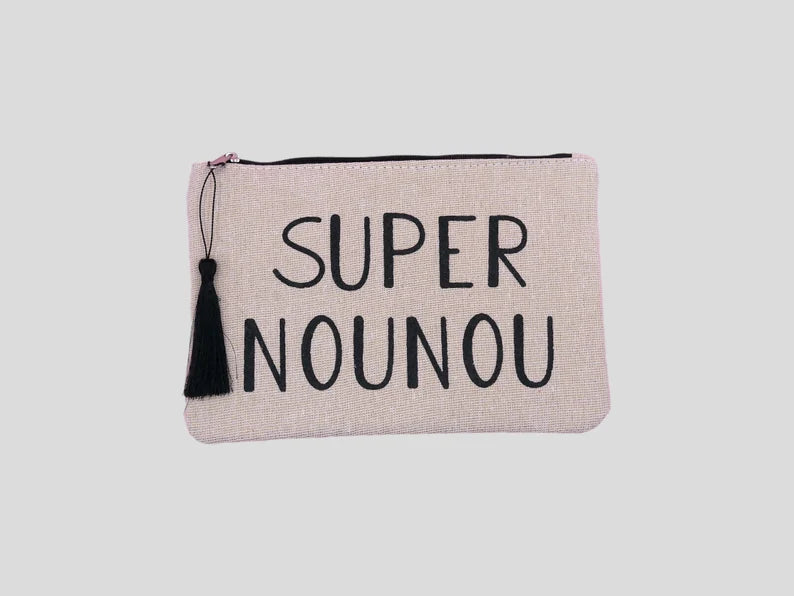 Pochette Trousse - Super Nounou - Cadeau Naissance - Nourrice - Assistante Maternelle - Garde Enfant