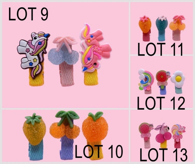 ENFANT - LOT de 3 Barrettes Pinces à Cheveux SILICONE - Personnage Dessin Animé - Licorne