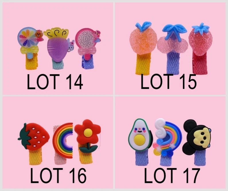 ENFANT - LOT de 3 Barrettes Pinces à Cheveux SILICONE - Personnage Dessin Animé - Licorne