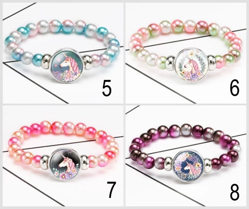 Bracelet Licorne Élastique - Perle Fantaisie - Licorne