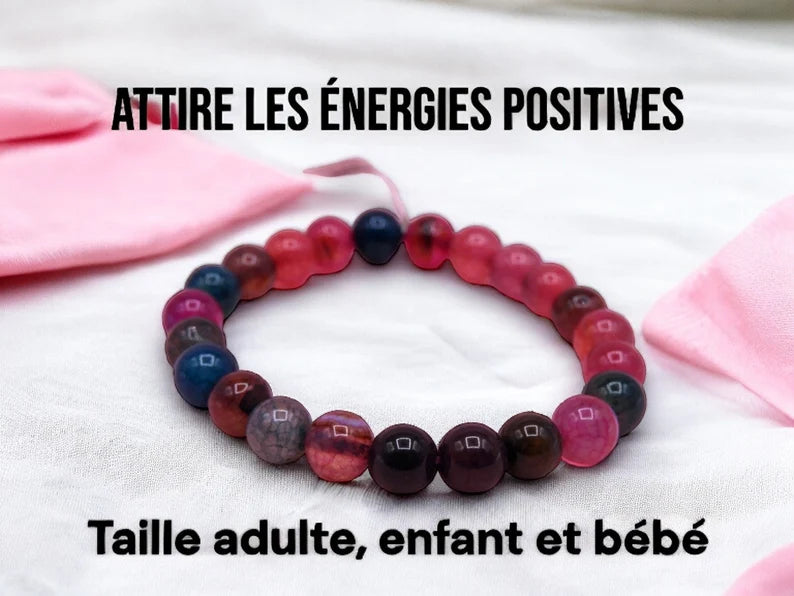 Bracelet Pierre Naturelle - Tourmaline Fleurie - Attire les énergies positives