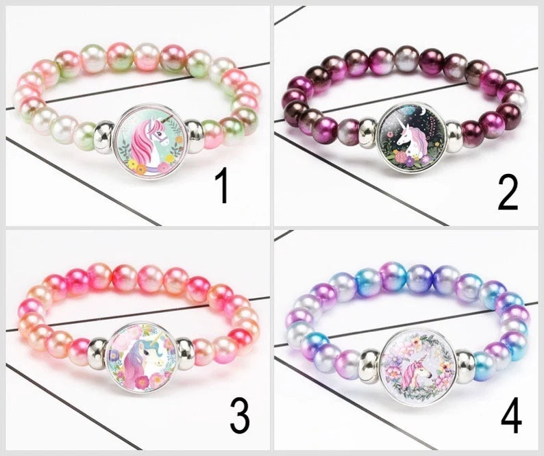 Bracelet Licorne Élastique - Perle Fantaisie - Licorne