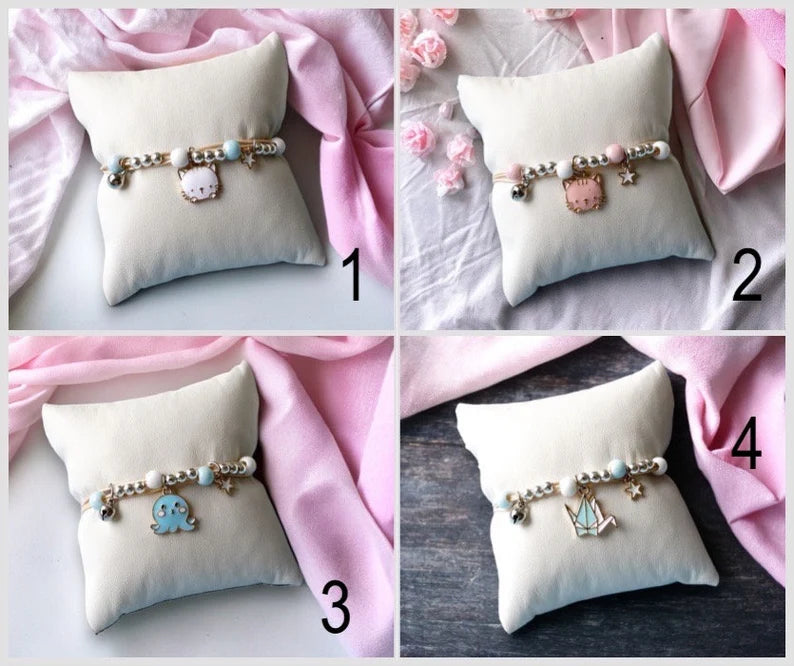 Bracelet Cordon Réglable - Dessin Animé - Personnage - Animaux - Perles