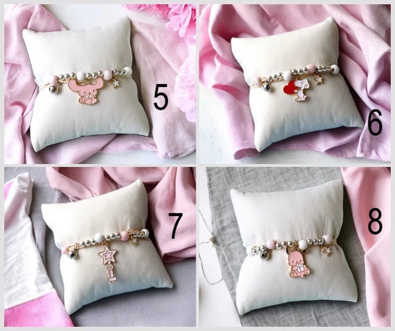 Bracelet Cordon Réglable - Dessin Animé - Personnage - Animaux - Perles