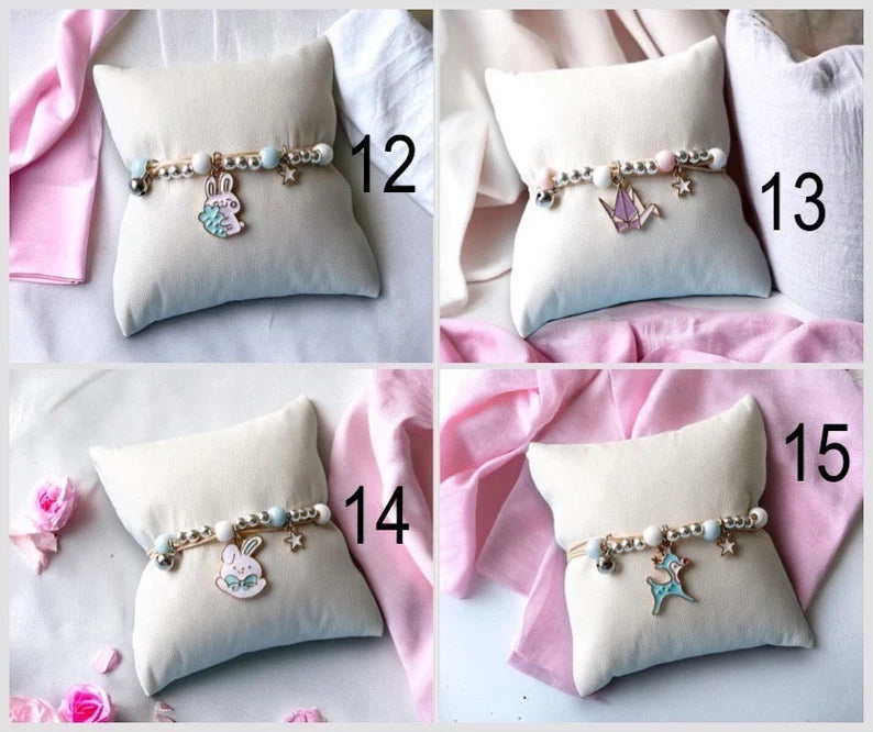 Bracelet Cordon Réglable - Dessin Animé - Personnage - Animaux - Perles