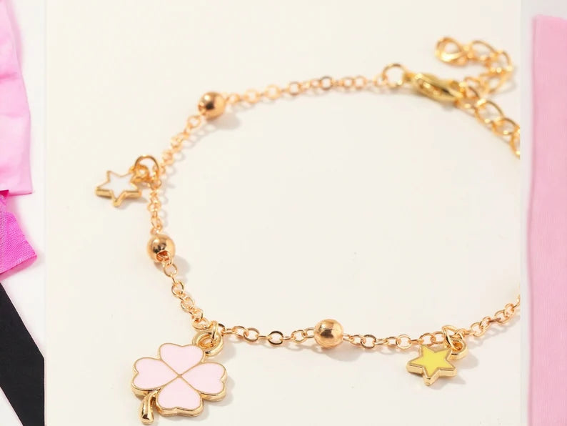 Bracelet Trèfle à 4 Feuilles - Étoile - Fantaisie - Mignon