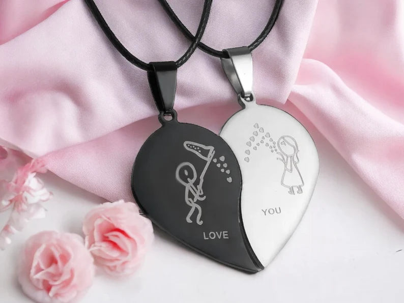 Lot de 2 Colliers D'amitié Couple Amoureux - Coeur - BFF - Best Friends Forever - Amitié - Mignon