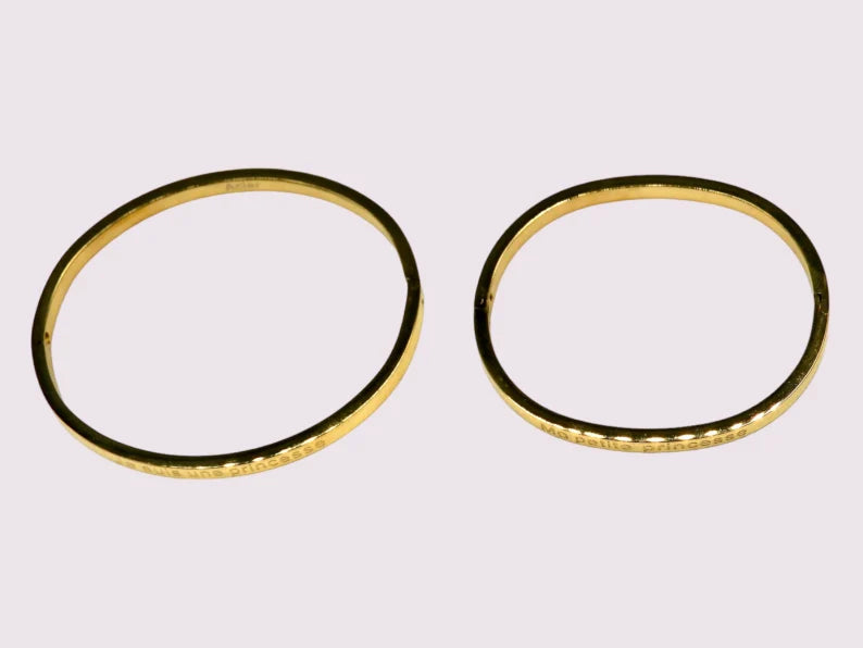 Duo de Bracelets Maman Fille - Maman d'amour - Bébé d'amour - Petite Princesse - Telle Mère Telle Fille - Acier Inoxydable