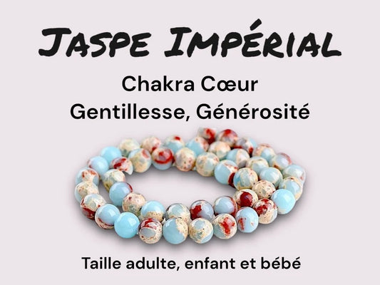 Bracelet Pierre Naturelle - Jaspe Imperialmer de sédiments - Chakra Coeur Gentillesse Générosité Positivité