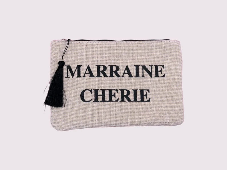 Pochette Trousse - Ma marraine chérie - Cadeau Naissance
