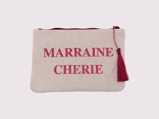 Pochette Trousse - Ma marraine chérie - Cadeau Naissance