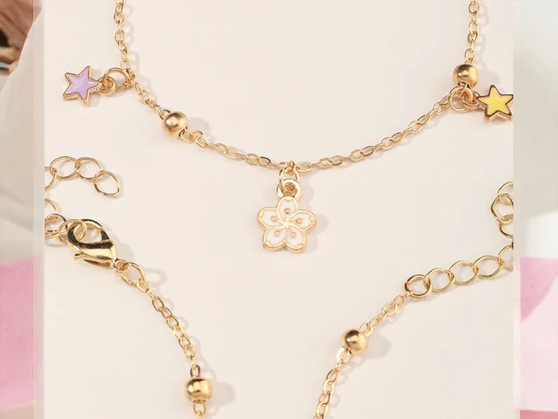 Bracelet Fleurs Etoiles - Fantaisie - Mignon