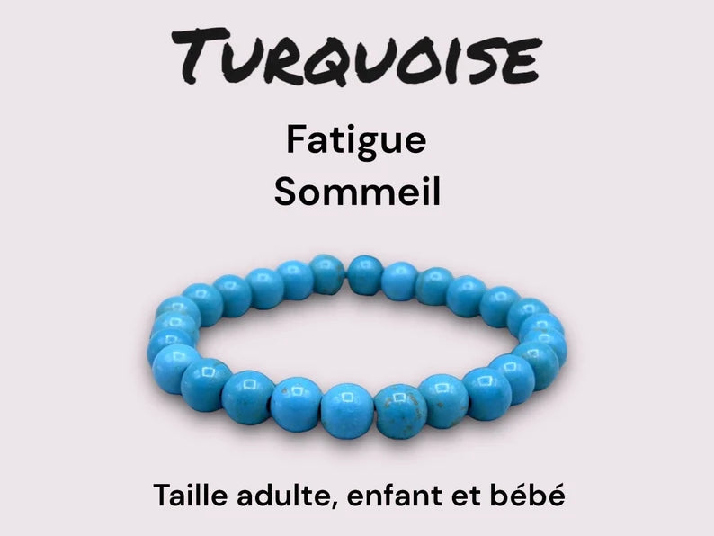 Bracelet Pierre Naturelle - Turquoise - Fatigue Sommeil