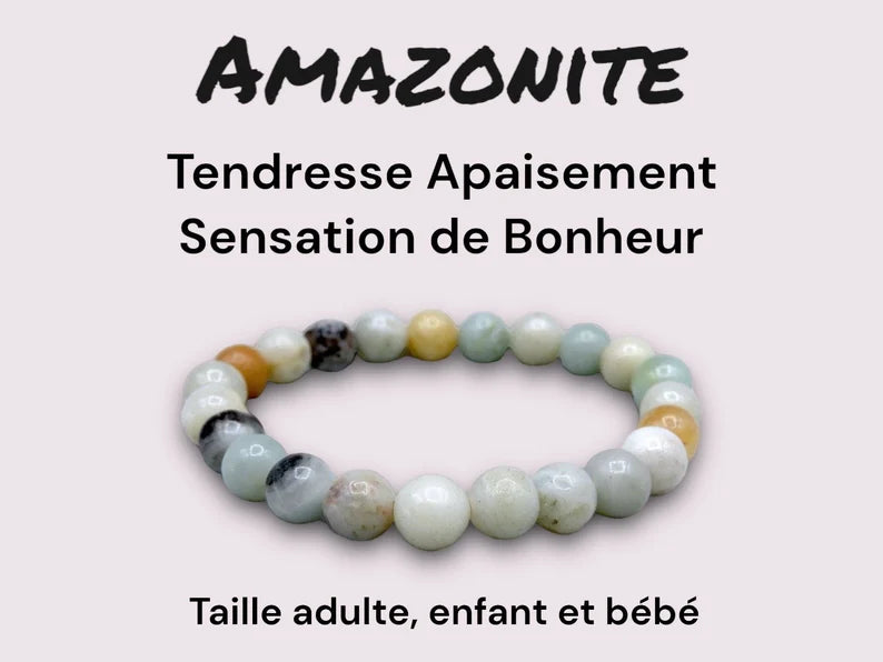 Bracelet Pierre Naturelle - Amazonite - Tendresse Apaisement Sensation de Bonheur