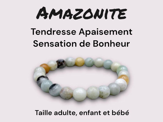 Bracelet Pierre Naturelle - Amazonite - Tendresse Apaisement Sensation de Bonheur