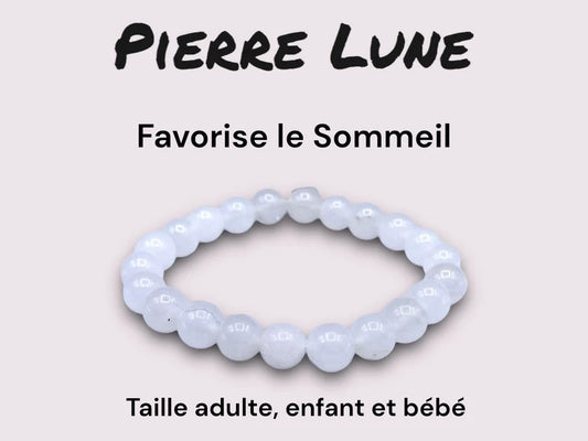 Bracelet Pierre Naturelle - Pierre de Lune - Favorise le Sommeil