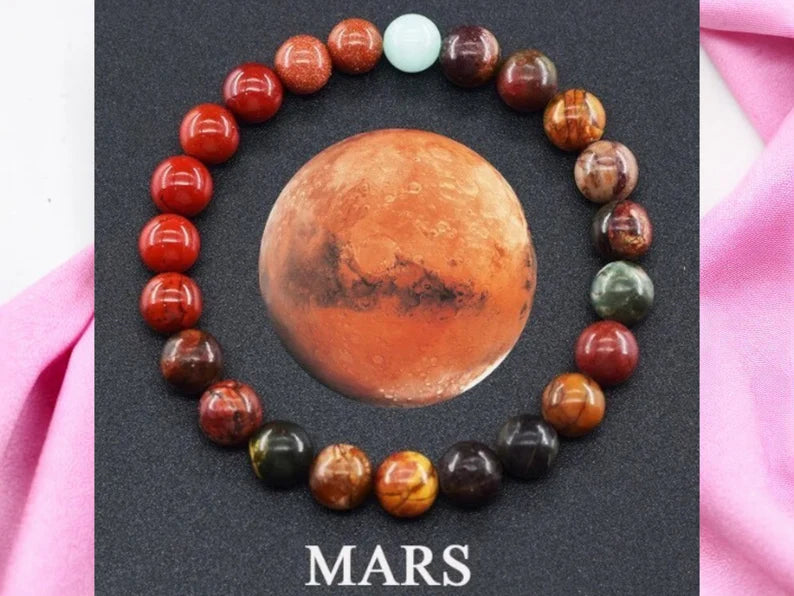 Bracelet Pierre Naturelle - Mode Planètes Système Solaire Perlé