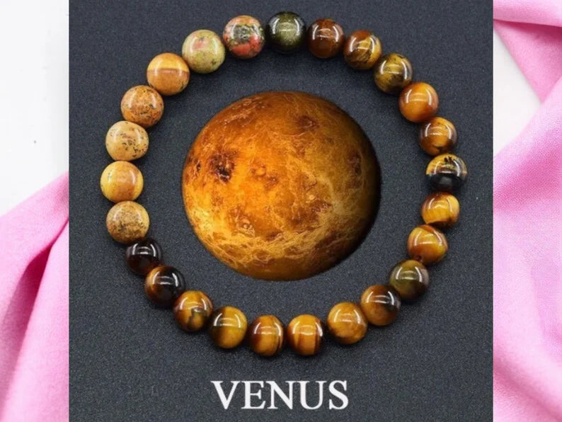 Bracelet Pierre Naturelle - Mode Planètes Système Solaire Perlé