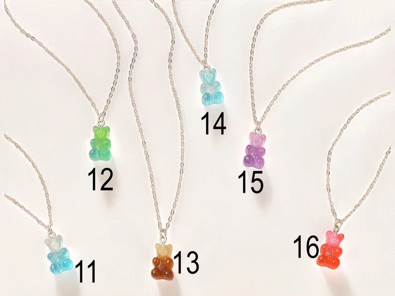 Collier Ourson Bonbon Résine Coloré Bohème