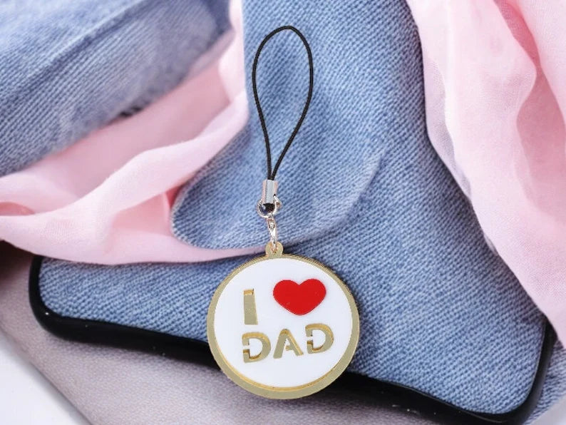 Pendentif de Sac ou Téléphone | Message Mom ou Dad | Maman ou Papa | Annonce grossesse ou Fête Mère/ Père | Pendentif Sac