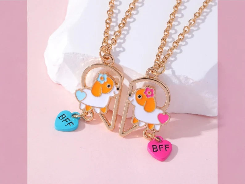 Lot de 2 Colliers D'amitié - Chiots - BFF - Best Friends Forever - Amitié - Chien - Cœur - Mignon