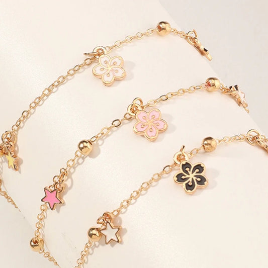 Bracelet Fleurs Etoiles - Fantaisie - Mignon