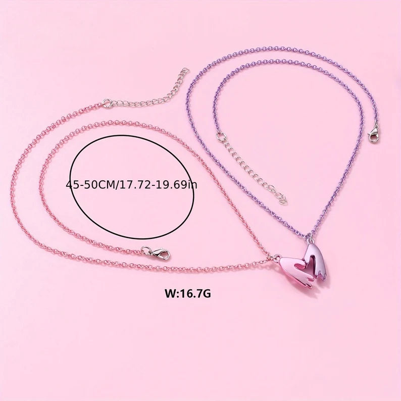 CHILD - Set of 2 Friendship Necklaces Hands together making Heart - BFF Best Friends Forever - Fantasy - Magnetic Pendant