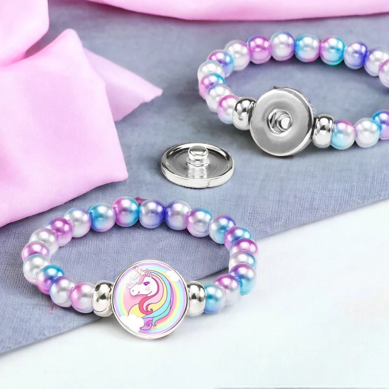 Bracelet Licorne Élastique - Perle Fantaisie - Licorne