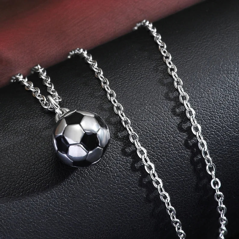 Chaine Ballon Football Avec Carte dans Boîte Cadeau - A mon Fils Incroyable - Famille Parents Enfant Garçon - Acier Inoxydable - Pendentif Ballon Père Fils Mère