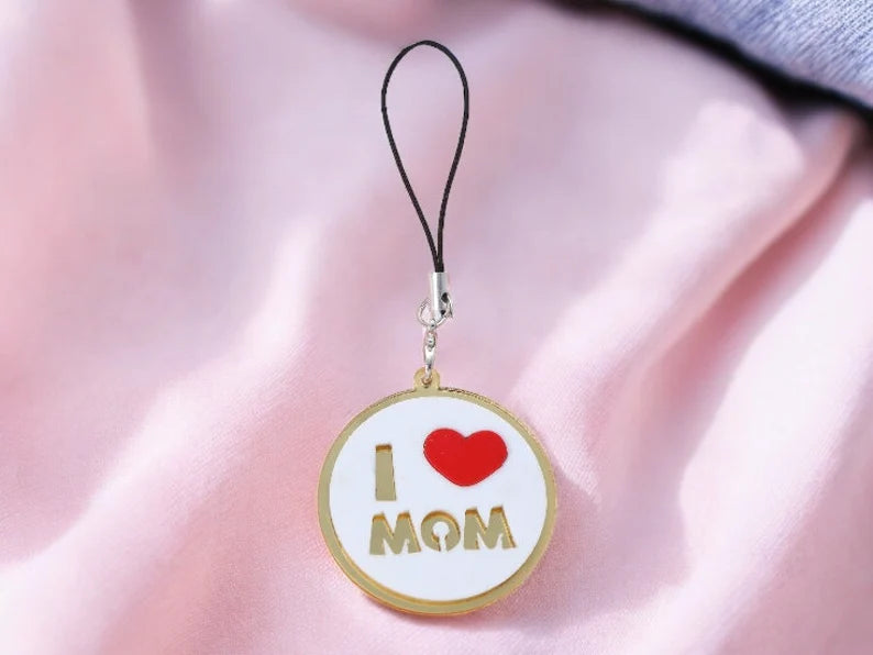 Pendentif de Sac ou Téléphone | Message Mom ou Dad | Maman ou Papa | Annonce grossesse ou Fête Mère/ Père | Pendentif Sac