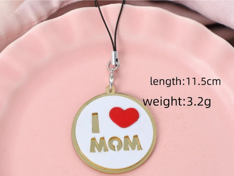 Pendentif de Sac ou Téléphone | Message Mom ou Dad | Maman ou Papa | Annonce grossesse ou Fête Mère/ Père | Pendentif Sac