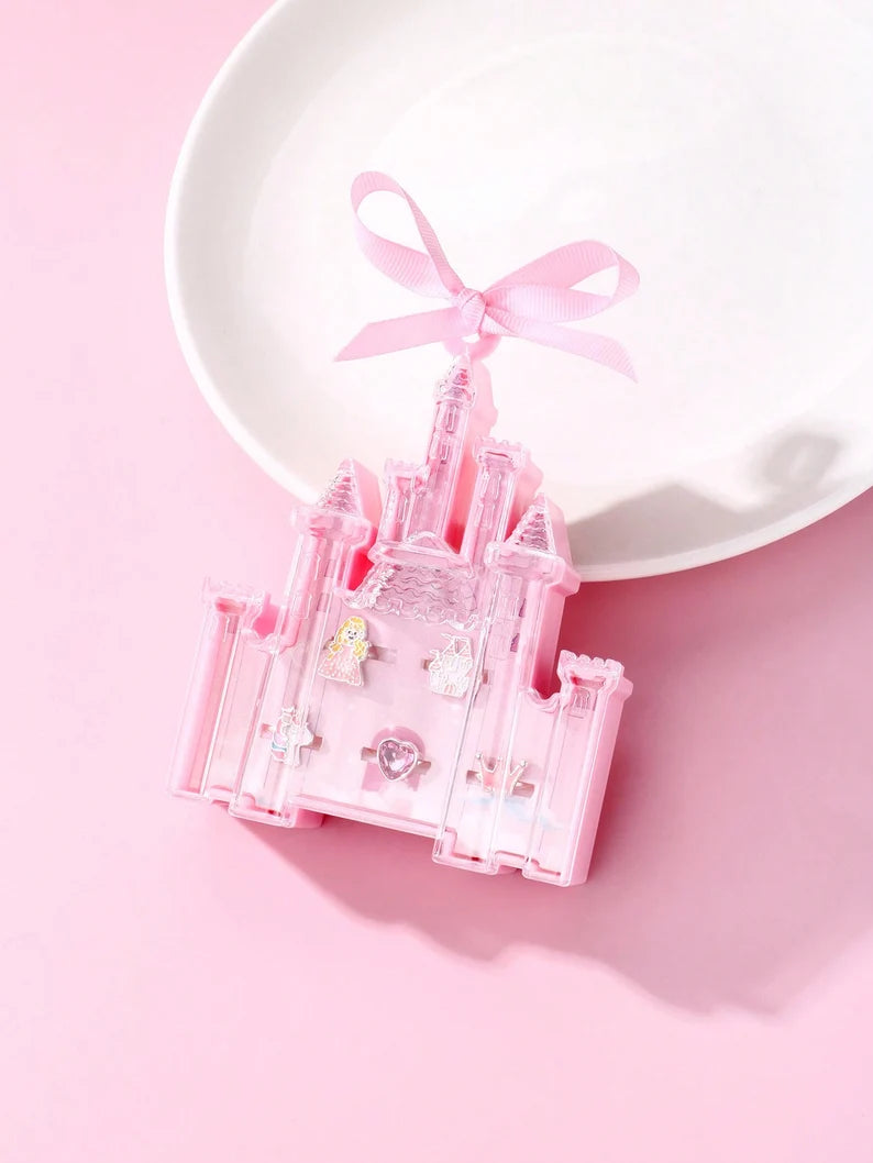 LOT de 5 Bagues Réglables pour Enfants - Boite Cadeau en forme de Chateau de Princesse