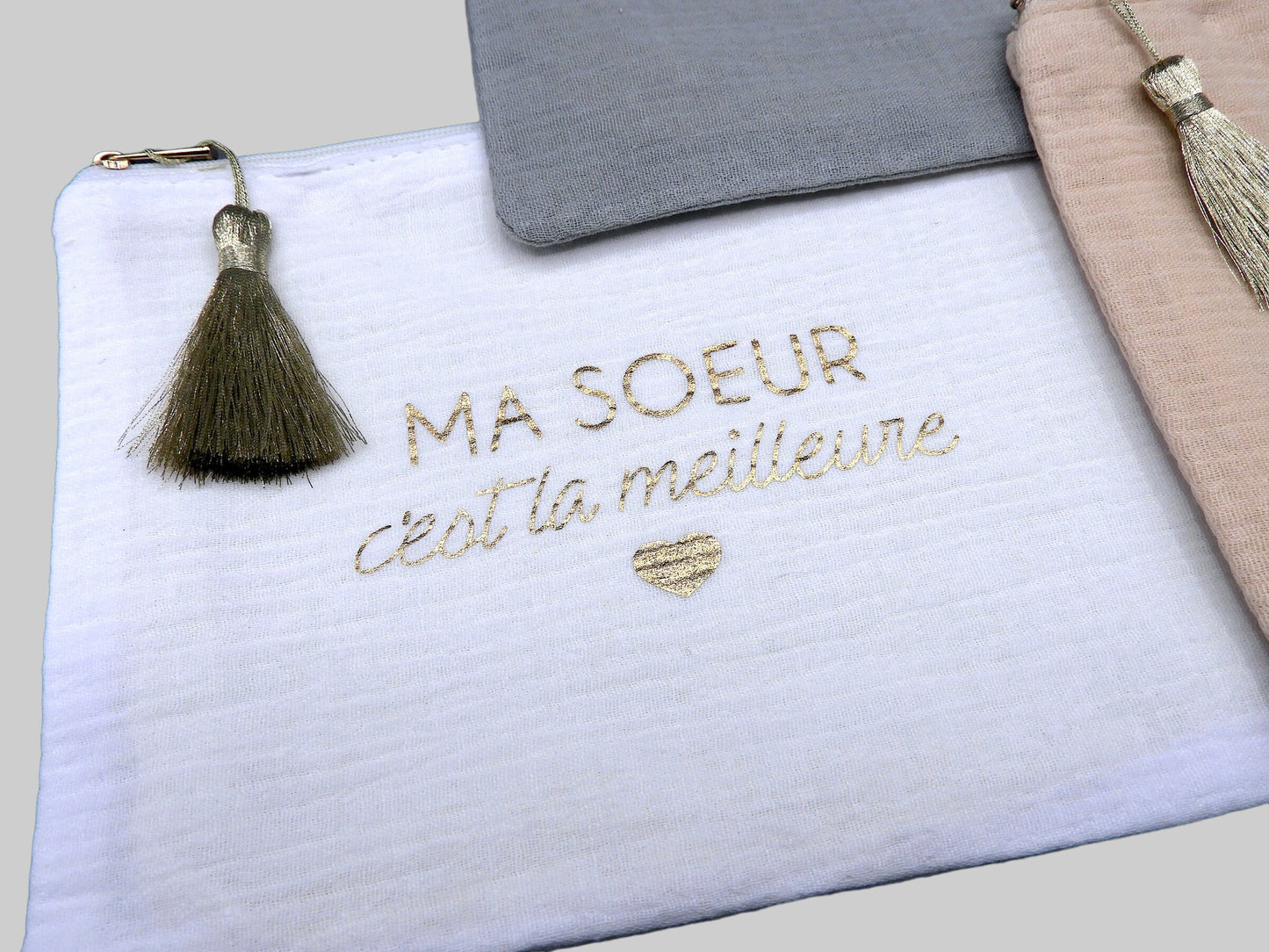 Pochette Trousse - Ma soeur c'est la meilleure - Cadeau Naissance