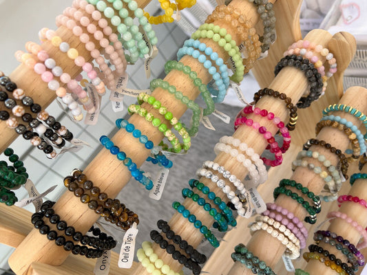 Bracelet en Pierre Naturelle - Taille Enfant - Âge Compris entre 5 et 12 ans - 70 Choix de Pierre