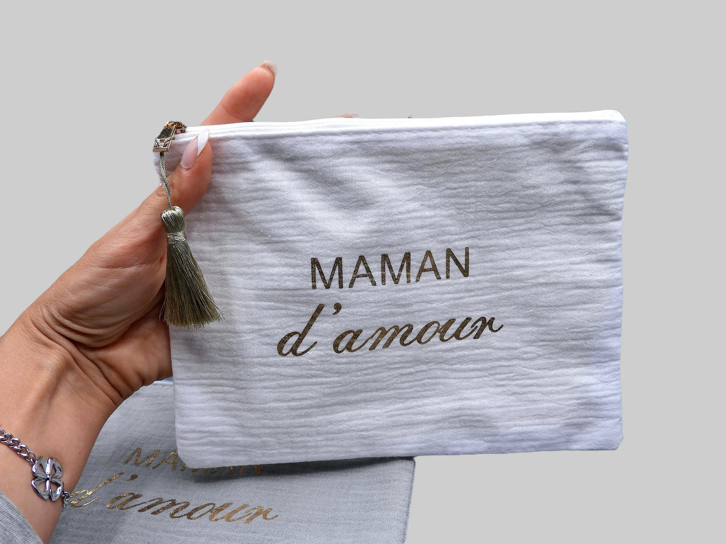 Pochette Trousse - Maman d'amour - Cadeau Naissance