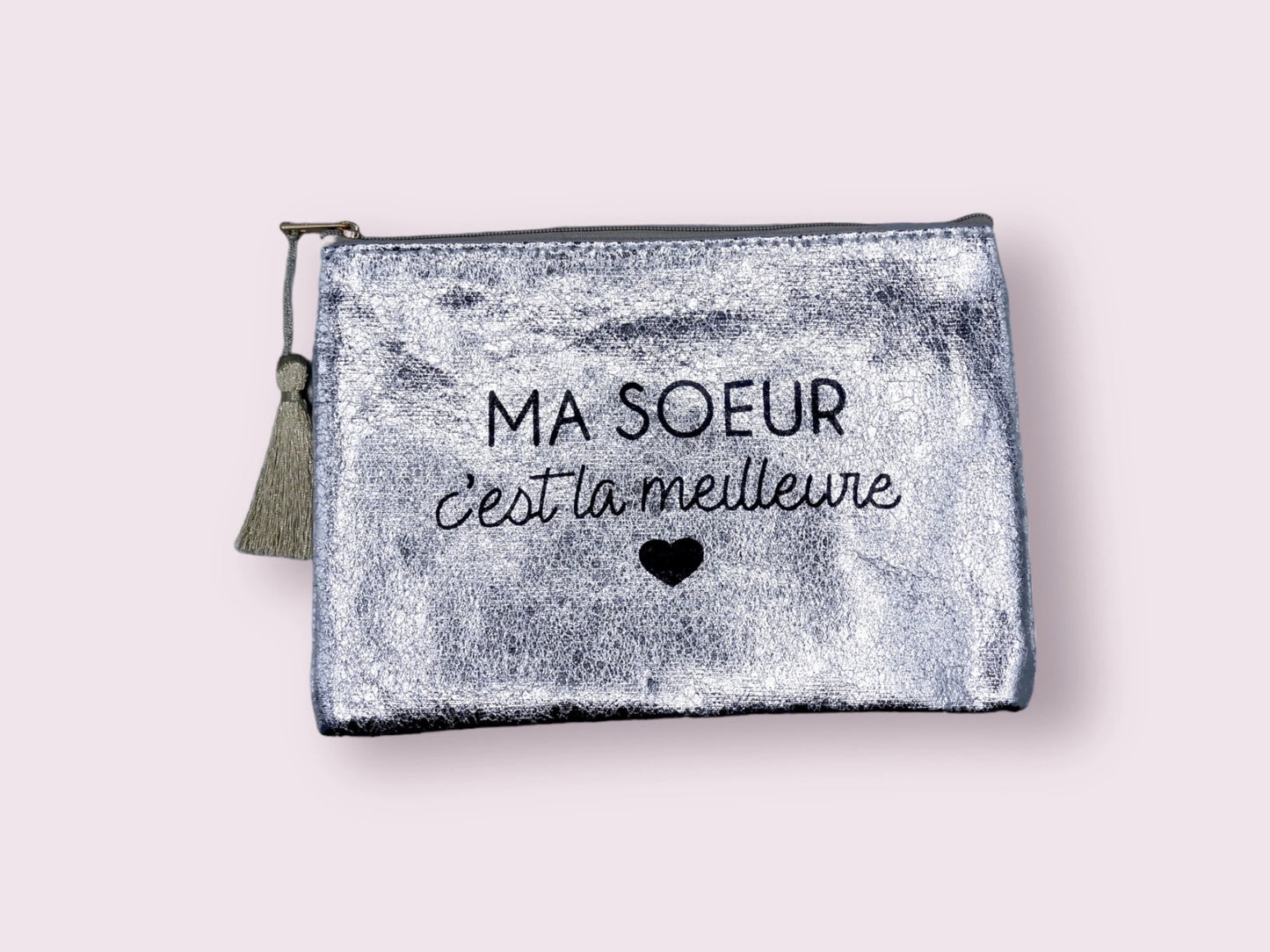 Pochette Maquillage Trousse de Toilette - Ma soeur c'est la meilleure - Faux Cuir - Cadeau Naissance - Layette - Soeur