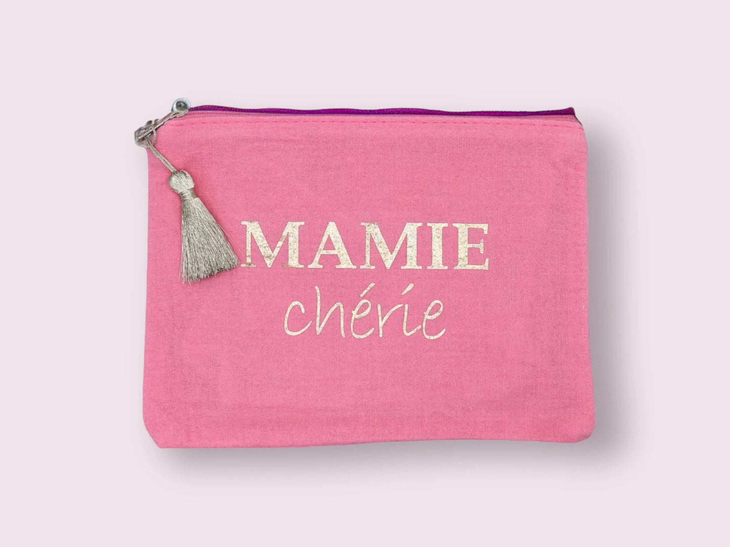 Pochette Maquillage - Trousse de Toilette - Mamie chérie - Cadeau Naissance - Mamie Grand-Mère Grand Parents Layette