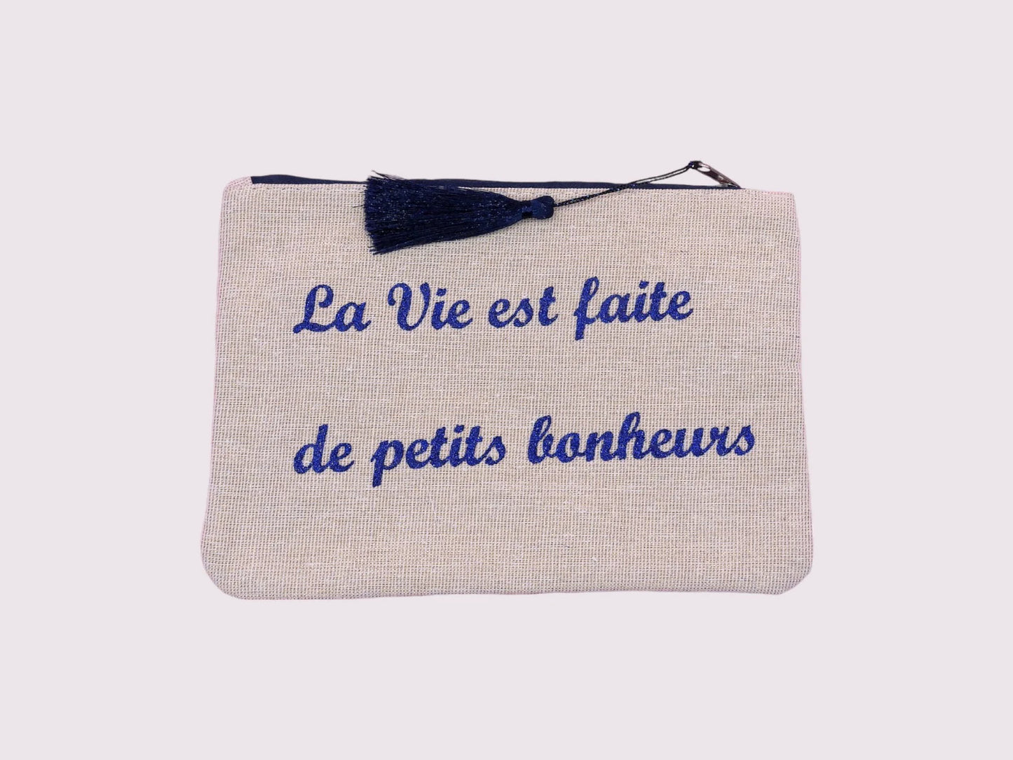 Pochette Trousse - La Vie est faite de Petits Bonheurs - Cadeau Naissance