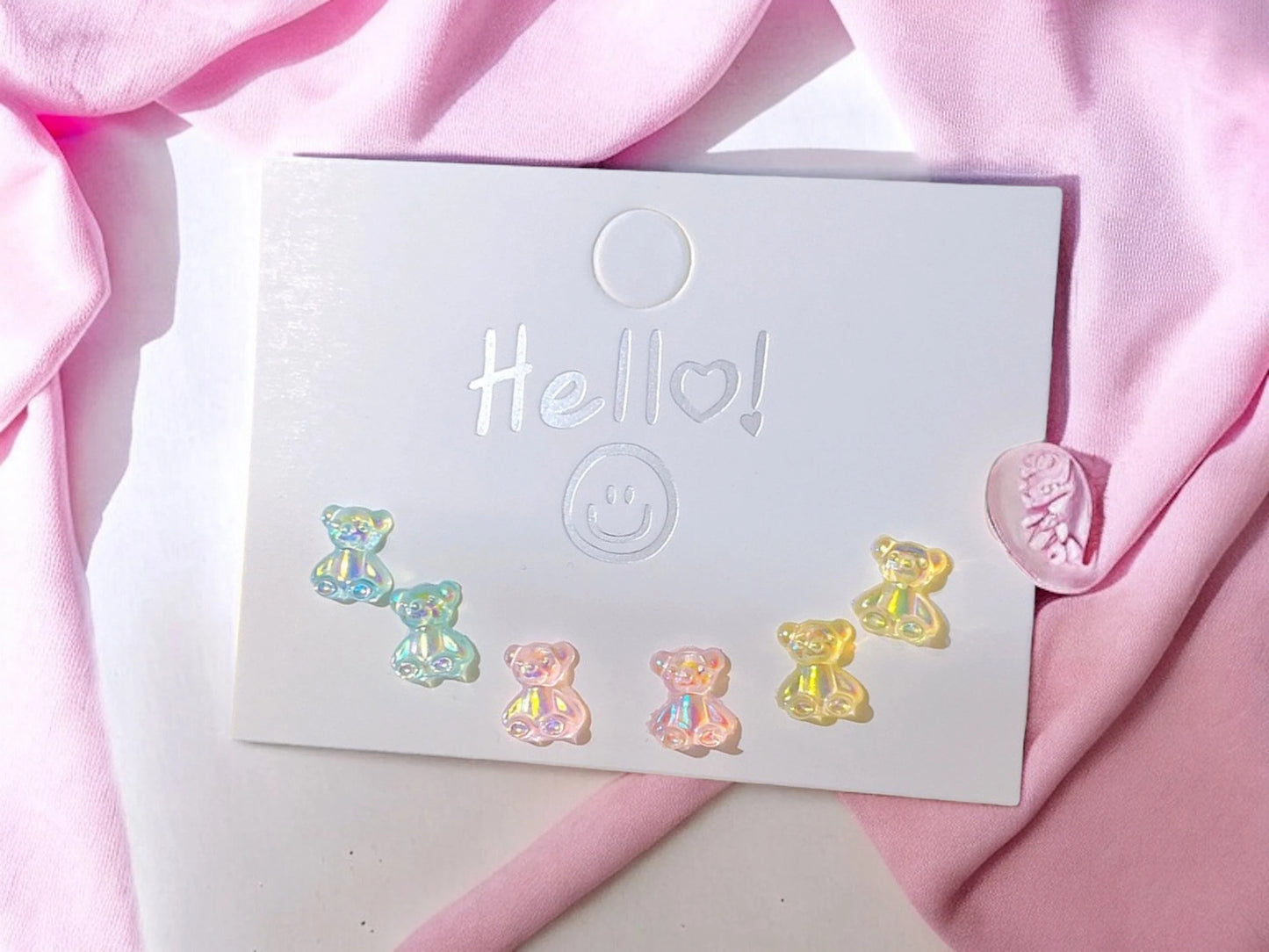 Lot de 3 Mini Boucles D’oreilles -   Bonbon Ourson Haribo - Mignon - Résine