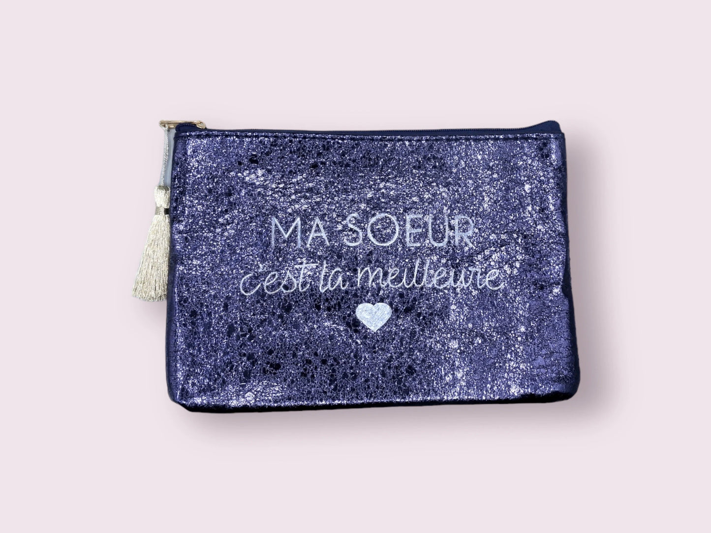 Pochette Maquillage Trousse de Toilette - Ma soeur c'est la meilleure - Faux Cuir - Cadeau Naissance - Layette - Soeur